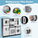 Play Kitchen Toy Set with Oven and Washing Machine for Aged 3+ Years Old-Black