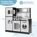Play Kitchen Toy Set with Oven and Washing Machine for Aged 3+ Years Old-Black