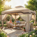 Outsunny 3 x 3.6 m Garden Gazebo with Shelves, UPF50+ Permanent Gazebo