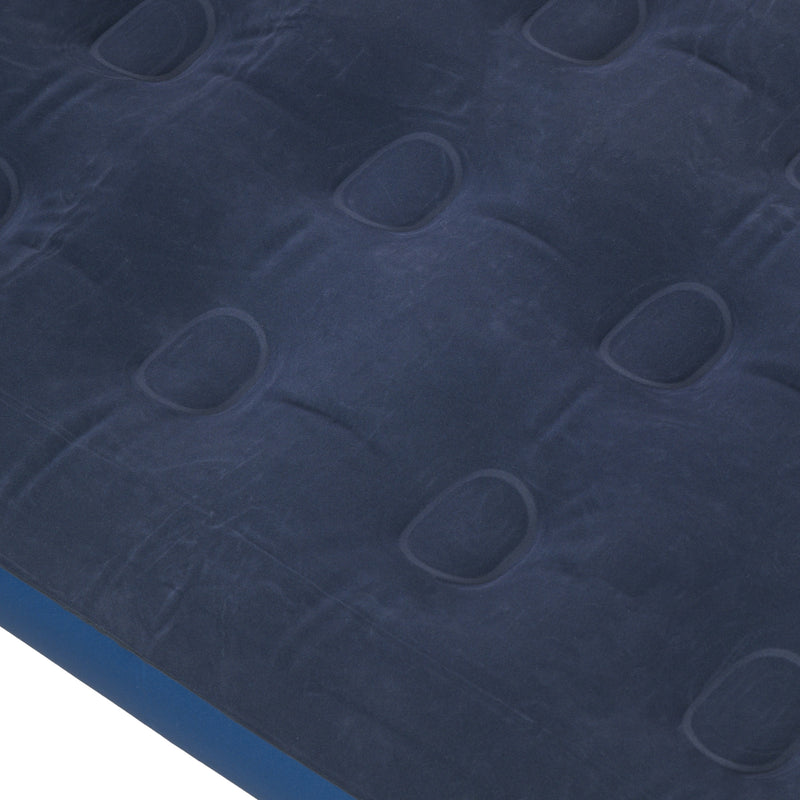 Outsunny Single Air Mattress, Portable Air Bed with Flocked Surface, Blue