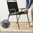 Outsunny 2Pcs Garden Chair Cushions, Waterproof Seat Pads, Dark Grey