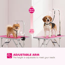 PawHut Foldable Dog Grooming Table Adjustable Arm for Small Dogs 81x49x80 cm