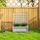 Outsunny Raised Garden Bed with Trellis Garden Planters Indoor Grey