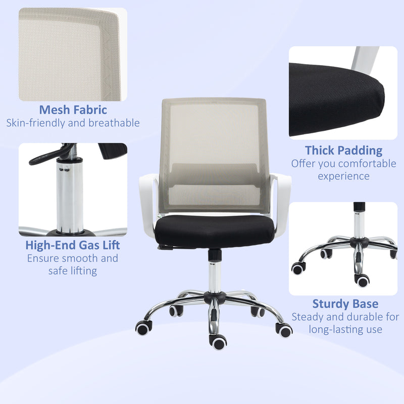 Vinsetto Mesh Office Chair Desk Chair w/ Swivel Seat Adjustable Height Black