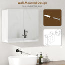 HOMCOM Bathroom Mirror Cabinet with 2 Doors and Adjustable Shelf, White