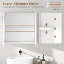 HOMCOM Bathroom Mirror Cabinet with 2 Doors and Adjustable Shelf, White