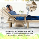 Outsunny Set of 2 Resin Reclining Sun Loungers for Garden, Khaki