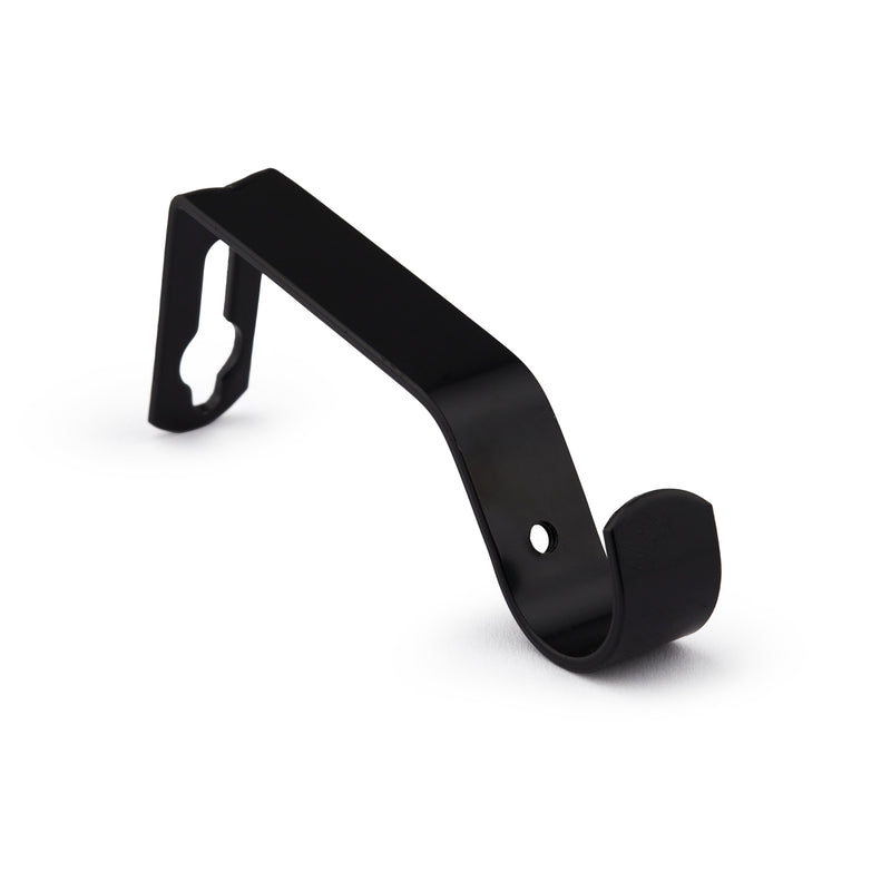 Full Stop - Extendable Curtain Pole with rings and pair of end finials in Matt Black