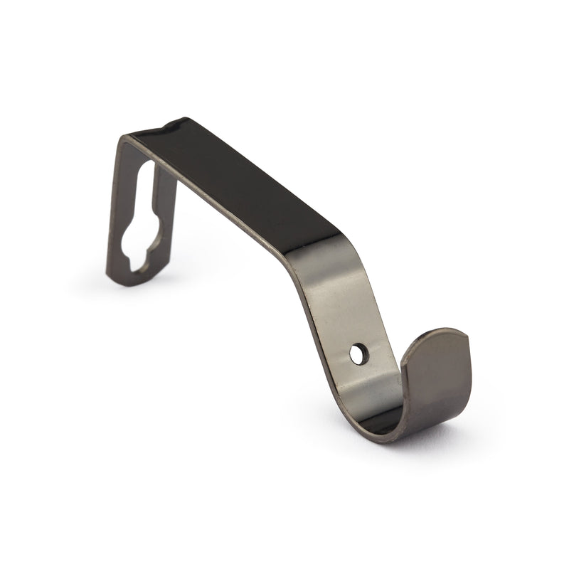 Metal Sliced - Extendable Curtain Pole with rings and pair of end finials in Black Silk