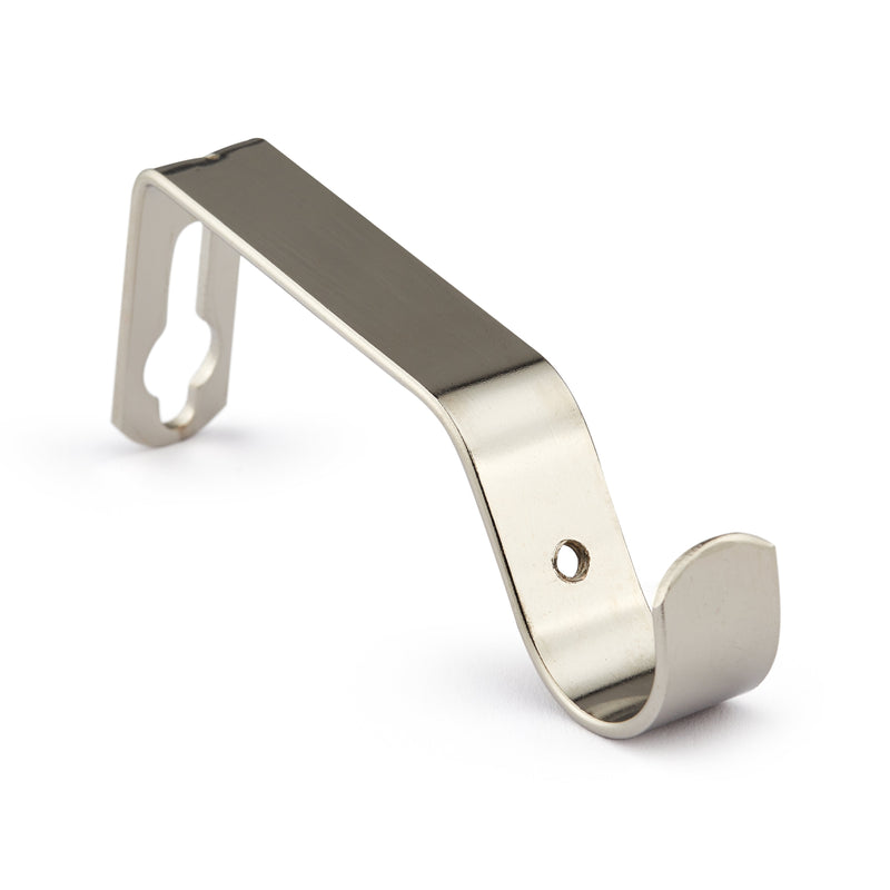 Full Stop - Extendable Curtain Pole with pair of end finials in Brushed Silver