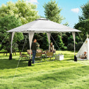 395 X 395 Cm Pop Up Canopy Tent With Vented Top And 8 Drainage Holes-Beige