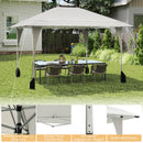395 X 395 Cm Pop Up Canopy Tent With Vented Top And 8 Drainage Holes-Beige