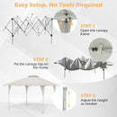 395 X 395 Cm Pop Up Canopy Tent With Vented Top And 8 Drainage Holes-Beige