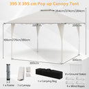 395 X 395 Cm Pop Up Canopy Tent With Vented Top And 8 Drainage Holes-Beige