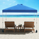 3 X 3 M Pop Up Canopy Tent With 1 Sidewall Wheeled Bag-Blue