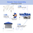 Pop up Canopy Tent with 1 Sidewall Outdoor Easy Setup Folding Gazebo Shelter-Blue
