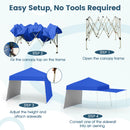 Pop up Canopy Tent with 2 Sidewalls Easy Setup Outdoor Sun Shelter-Blue
