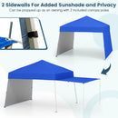Pop up Canopy Tent with 2 Sidewalls Easy Setup Outdoor Sun Shelter-Blue