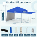 Pop up Canopy Tent with 2 Sidewalls Easy Setup Outdoor Sun Shelter-Blue