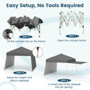 Pop Up Canopy Tent With 2 Sidewalls Easy Setup Outdoor Sun Shelter-Grey