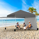 Pop Up Canopy Tent With 2 Sidewalls Easy Setup Outdoor Sun Shelter-Grey
