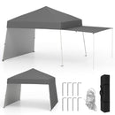 Pop Up Canopy Tent With 2 Sidewalls Easy Setup Outdoor Sun Shelter-Grey