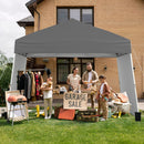 Pop Up Canopy Tent With 2 Sidewalls Easy Setup Outdoor Sun Shelter-Grey