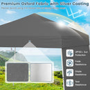 Pop Up Canopy Tent With 2 Sidewalls Easy Setup Outdoor Sun Shelter-Grey