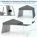 Pop Up Canopy Tent With 2 Sidewalls Easy Setup Outdoor Sun Shelter-Grey