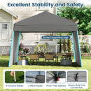 Pop Up Canopy Tent With 2 Sidewalls Easy Setup Outdoor Sun Shelter-Grey