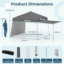 Pop Up Canopy Tent With 2 Sidewalls Easy Setup Outdoor Sun Shelter-Grey