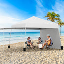Pop Up Canopy Tent With 2 Sidewalls Easy Setup Outdoor Sun Shelter-White