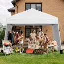 Pop Up Canopy Tent With 2 Sidewalls Easy Setup Outdoor Sun Shelter-White
