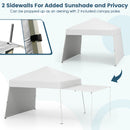 Pop Up Canopy Tent With 2 Sidewalls Easy Setup Outdoor Sun Shelter-White
