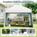 Pop Up Canopy Tent With 2 Sidewalls Easy Setup Outdoor Sun Shelter-White