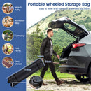 Pop up Canopy Tent with Portable Wheeled Bag 8 Stakes 4 Wind Ropes-White