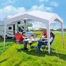 Pop up Canopy Tent with Portable Wheeled Bag 8 Stakes 4 Wind Ropes-White