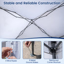 Pop up Canopy Tent with Portable Wheeled Bag 8 Stakes 4 Wind Ropes-White
