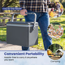 Portable Hard Cooler 12 L Injection Molded Insulated Ice Chest With Easy-Grip Handle-Grey