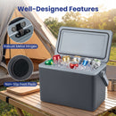 Portable Hard Cooler 12 L Injection Molded Insulated Ice Chest With Easy-Grip Handle-Grey