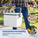 Portable Hard Cooler 12 L Injection Molded Insulated Ice Chest With Easy-Grip Handle-White
