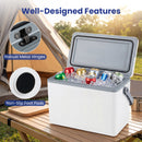 Portable Hard Cooler 12 L Injection Molded Insulated Ice Chest With Easy-Grip Handle-White
