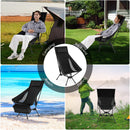 Portable Camping Chair High Back Ultra-Lightweight Foldable Backpacking Chair-Black