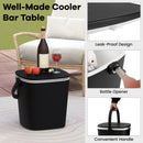 Portable Cooler Box Side Table With Handle And Bottle Opener-Black