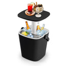 Portable Cooler Box Side Table With Handle And Bottle Opener-Black