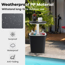 Portable Cooler Box Side Table With Handle And Bottle Opener-Black