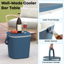 Portable Cooler Side Table with Handle and Bottle Opener-Blue