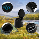 Portable Travel Toilet with Detachable Inner Bucket and Removable Toilet Paper Holder-Black