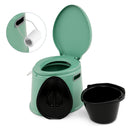 Portable Travel Toilet with Detachable Inner Bucket and Removable Toilet Paper Holder-Green