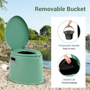 Portable Travel Toilet with Detachable Inner Bucket and Removable Toilet Paper Holder-Green